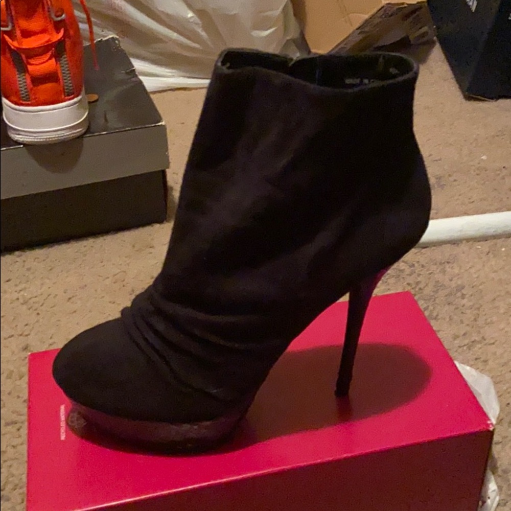 Black Suede stiletto bootie